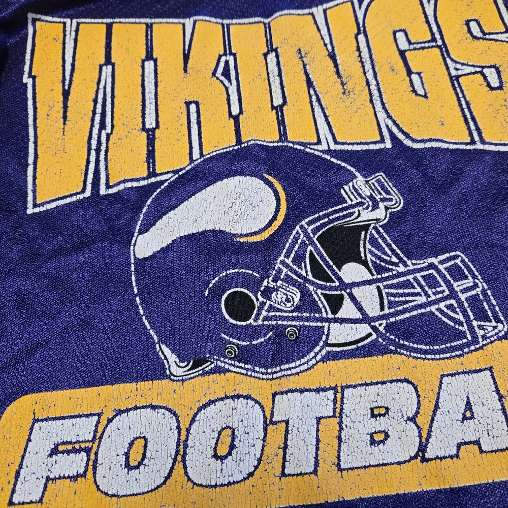 Vintage Vikings Kids Football Shirt - Purple and Yellow Boys 7
